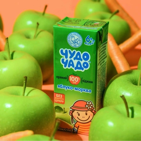 ЧУДО-ЧАДО Сок яблоко- морковь прямого отжима 200мл 